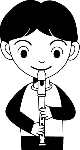 音楽No25リコーダー演奏イラスト