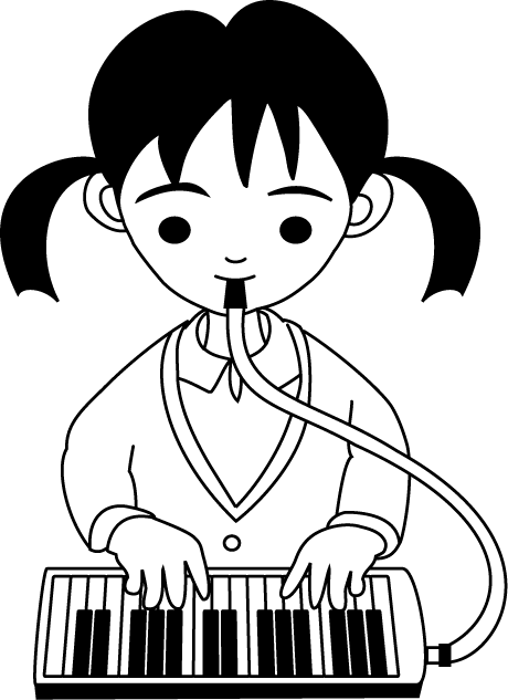 音楽No26鍵盤ハーモニカ演奏イラスト