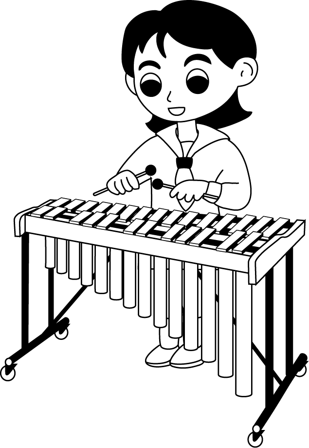 音楽No27鍵盤ハーモニカ演奏イラスト