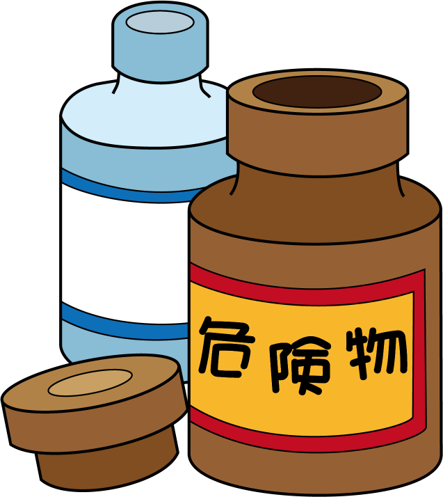 理科No02危険物扱いの薬品イラスト