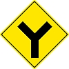 Y形道路交差点あり